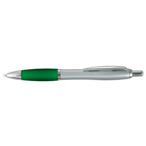 Silver / Green Rio Satin Pen