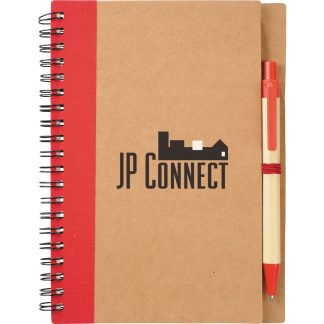 Tan / Red Eco Notebook and Pen