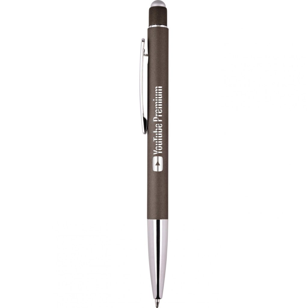 Charcoal / Chrome Top Notch Reflection 2-in-1 Ballpoint Pen and Stylus