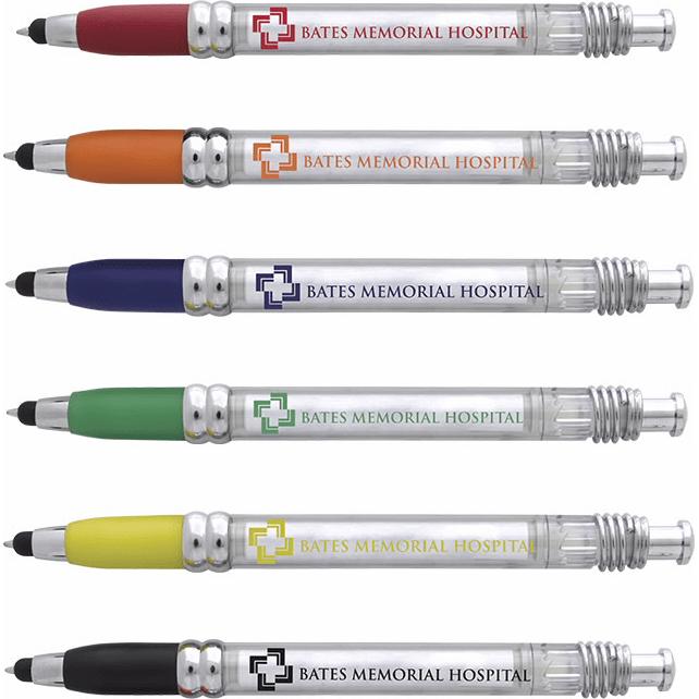 Customized Translucent Banner Stylus Pens - Promotional Pens Singapore - Gifts VV Free Setup 客製 - Promotional Pens Singapore - Gifts VV Clear Translucent Banner Stylus Pen