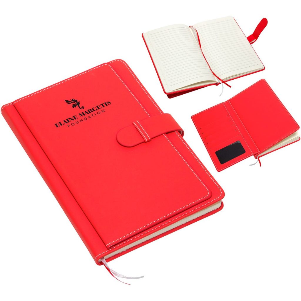 Logo Travel Journals with Card Pockets - Promotional Pens Singapore - Gifts VV Available in 3 exciting item colors 客製 - Promotional Pens Singapore - Gifts VV Red Travel Journal with Card Pockets