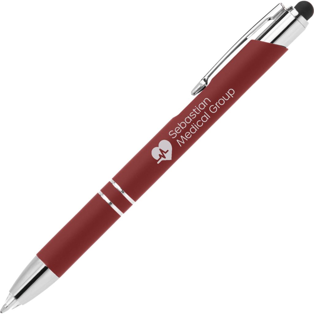 Red Tres-Chic LED Tip Softy Pen with Stylus