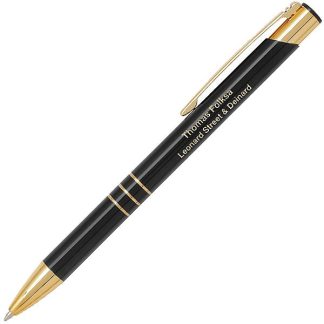 Black Triple Gold Click Pen