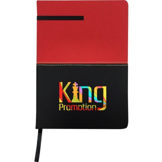 Red / Black Two-Tone Leatherette Journal