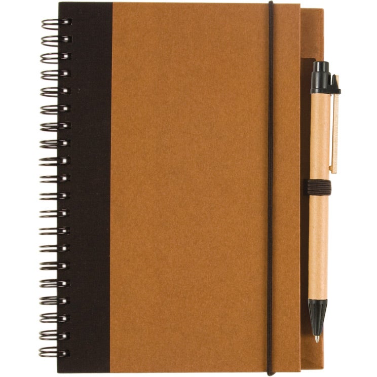 Promotional Two Tone Recycle Notebooks - Promotional Pens Singapore - Gifts VV Available in 5 awesome item colors 客製 - Promotional Pens Singapore - Gifts VV Brown Two Tone Recycle Notebook