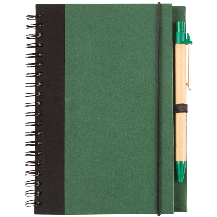 Promotional Two Tone Recycle Notebooks - Promotional Pens Singapore - Gifts VV Available in 5 awesome item colors 客製 - Promotional Pens Singapore - Gifts VV Hunter Green Two Tone Recycle Notebook