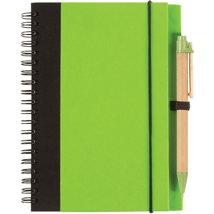 Promotional Two Tone Recycle Notebooks - Promotional Pens Singapore - Gifts VV Available in 5 awesome item colors 客製 - Promotional Pens Singapore - Gifts VV Lime Green Two Tone Recycle Notebook