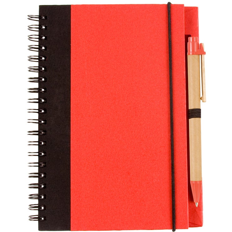 Promotional Two Tone Recycle Notebooks - Promotional Pens Singapore - Gifts VV Available in 5 awesome item colors 客製 - Promotional Pens Singapore - Gifts VV Red Two Tone Recycle Notebook