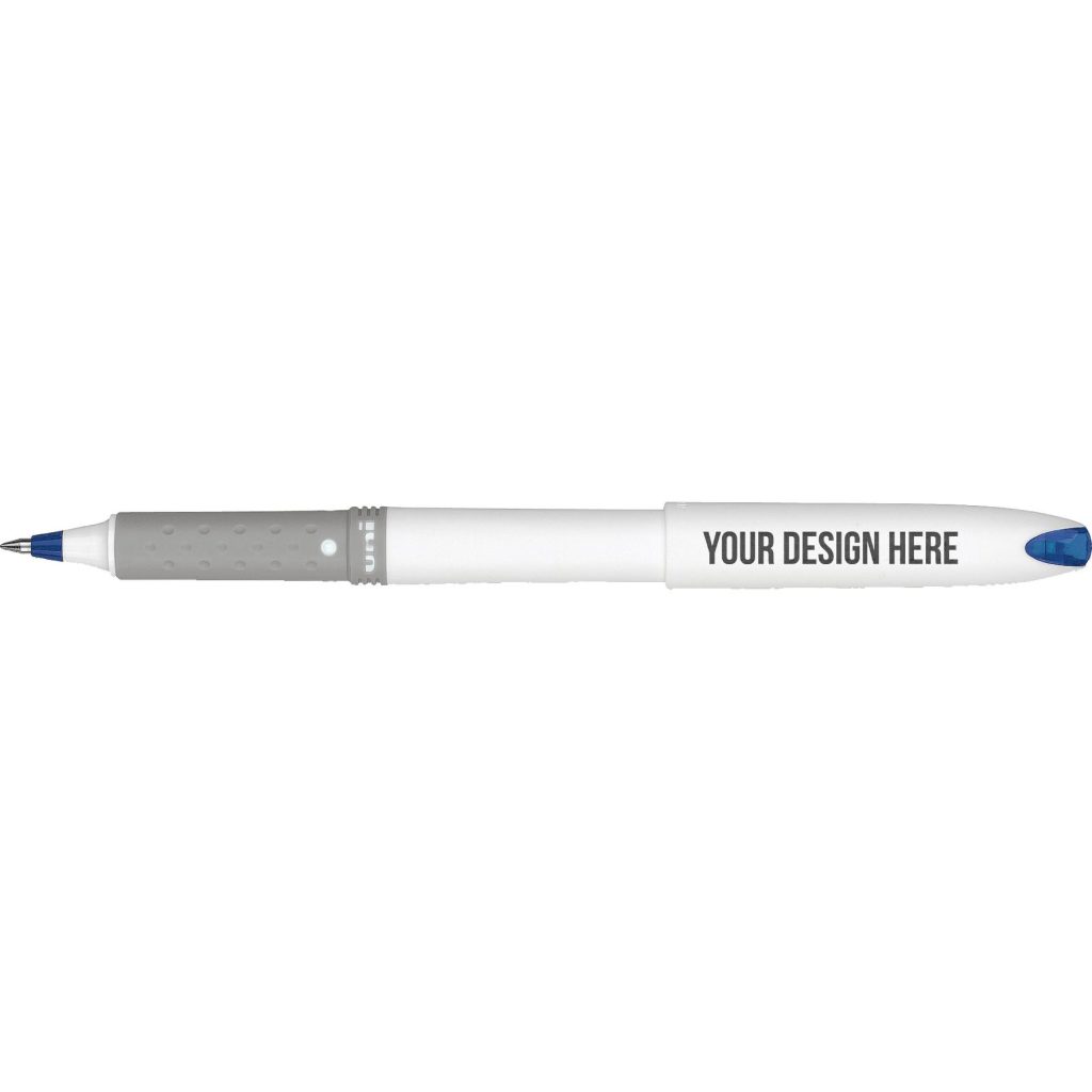 White / Blue Ink Uni-Ball Grip Fine Roller Pen
