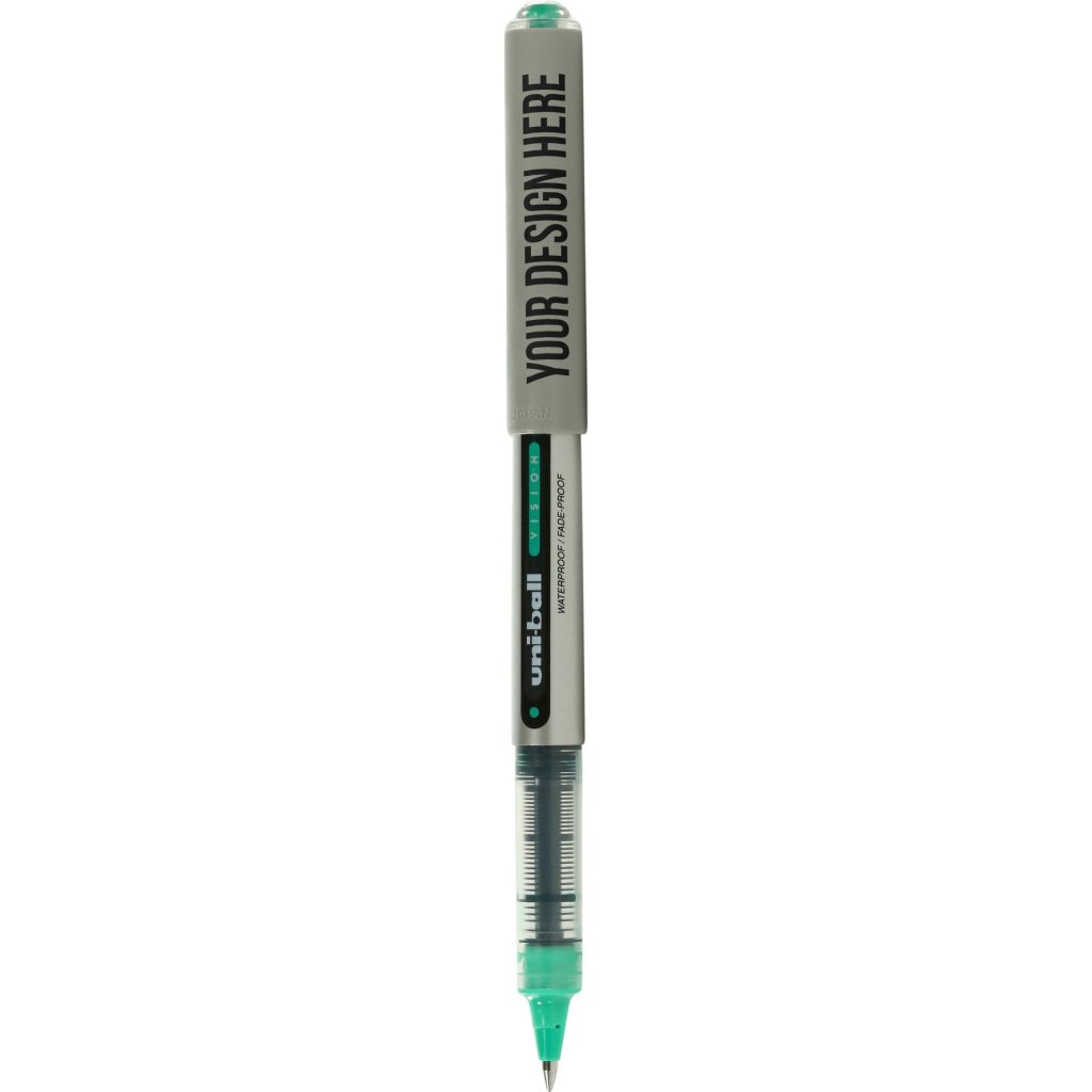 Promo uni-ball Vision Roller Ball Pens - Promotional Pens Singapore - Gifts VV Available in 4 amazing item colors 客製 - Promotional Pens Singapore - Gifts VV Silver / Green uni-ball Vision Roller Ball Pen