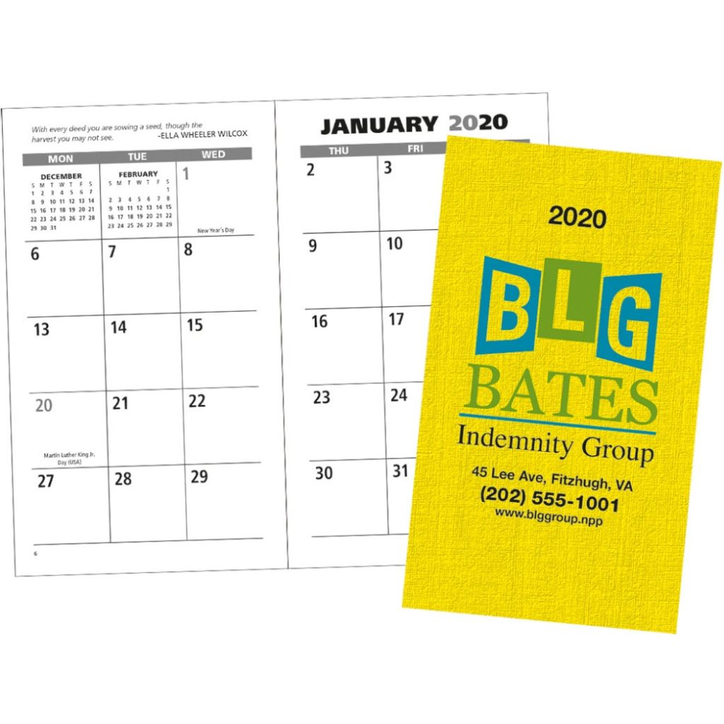 Advertising Value Monthly Pocket Planners - Promotional Pens Singapore - Gifts VV Free Setup 客製 - Promotional Pens Singapore - Gifts VV Yellow Value Monthly Pocket Planner