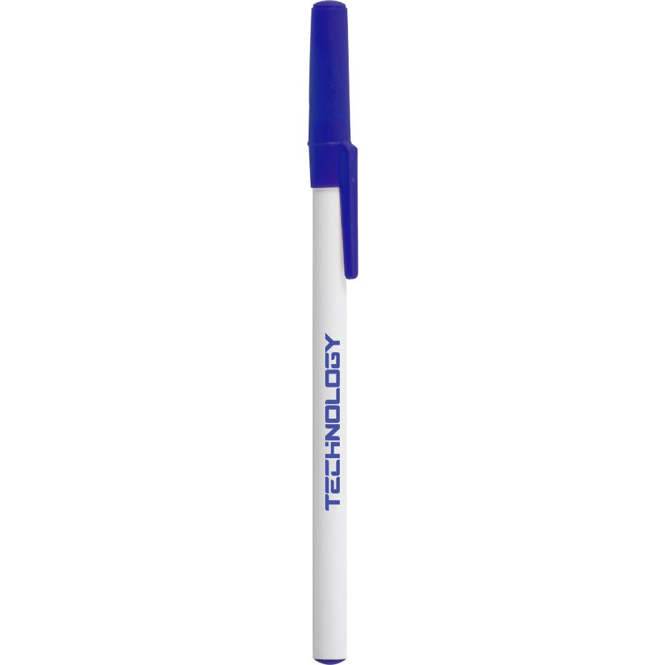 Marketing Value Stick Pens - Promotional Pens Singapore - Gifts VV Available in 13 amazing item colors 客製 - Promotional Pens Singapore - Gifts VV White / Blue Value Stick Pen