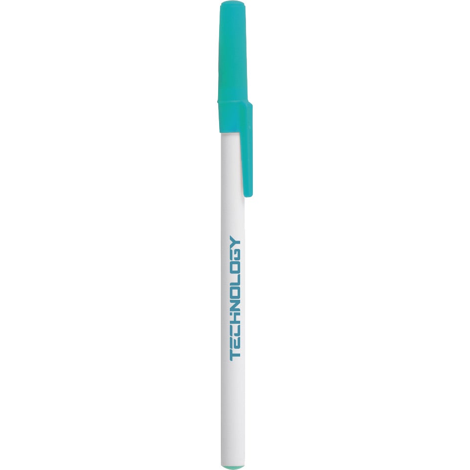 Marketing Value Stick Pens - Promotional Pens Singapore - Gifts VV Available in 13 amazing item colors 客製 - Promotional Pens Singapore - Gifts VV White / Teal Value Stick Pen