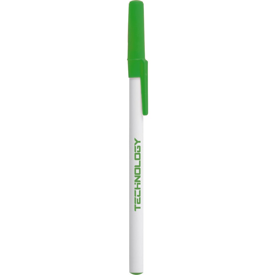 Marketing Value Stick Pens - Promotional Pens Singapore - Gifts VV Available in 13 amazing item colors 客製 - Promotional Pens Singapore - Gifts VV White / Green Value Stick Pen