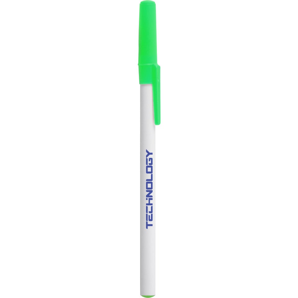 Marketing Value Stick Pens - Promotional Pens Singapore - Gifts VV Available in 13 amazing item colors 客製 - Promotional Pens Singapore - Gifts VV White / Lime Green Value Stick Pen