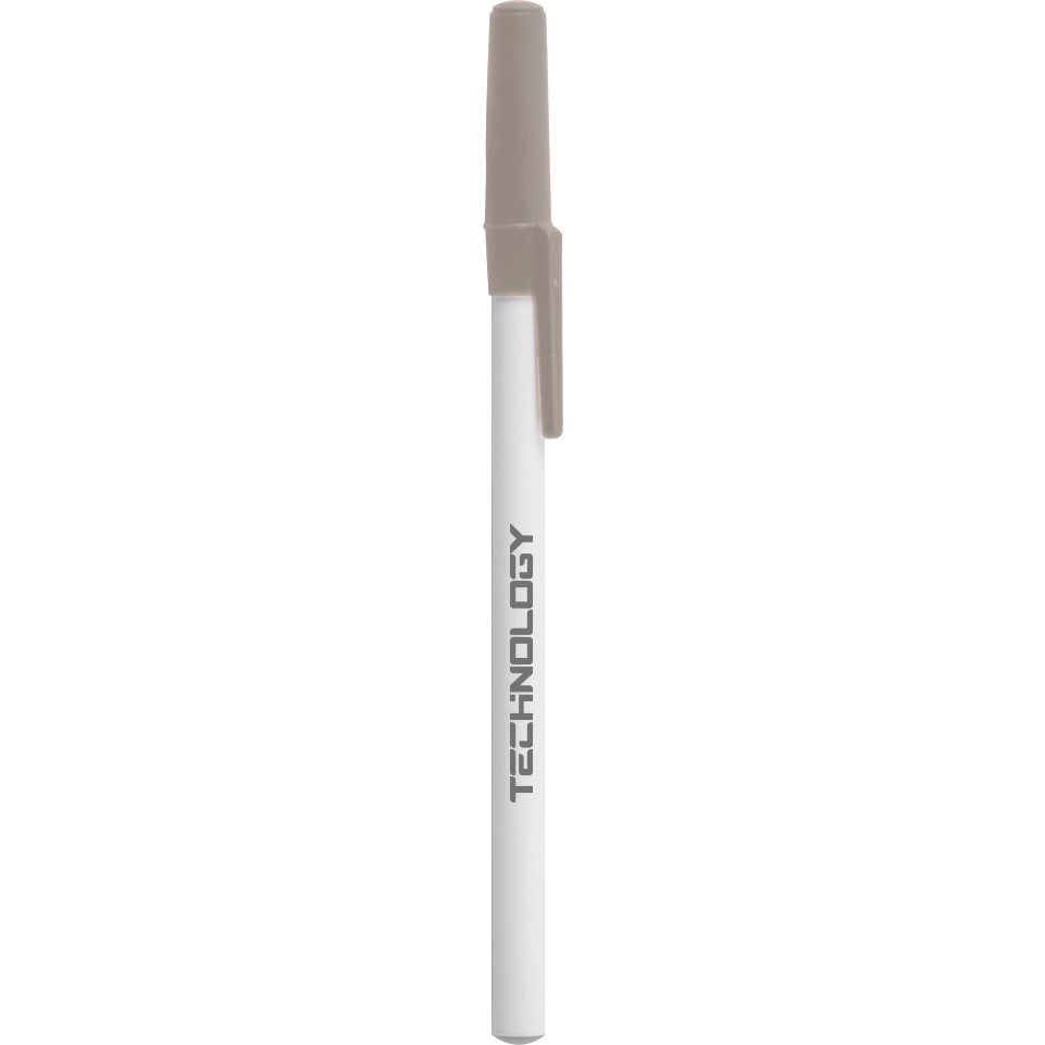 Marketing Value Stick Pens - Promotional Pens Singapore - Gifts VV Available in 13 amazing item colors 客製 - Promotional Pens Singapore - Gifts VV White / Gray Value Stick Pen