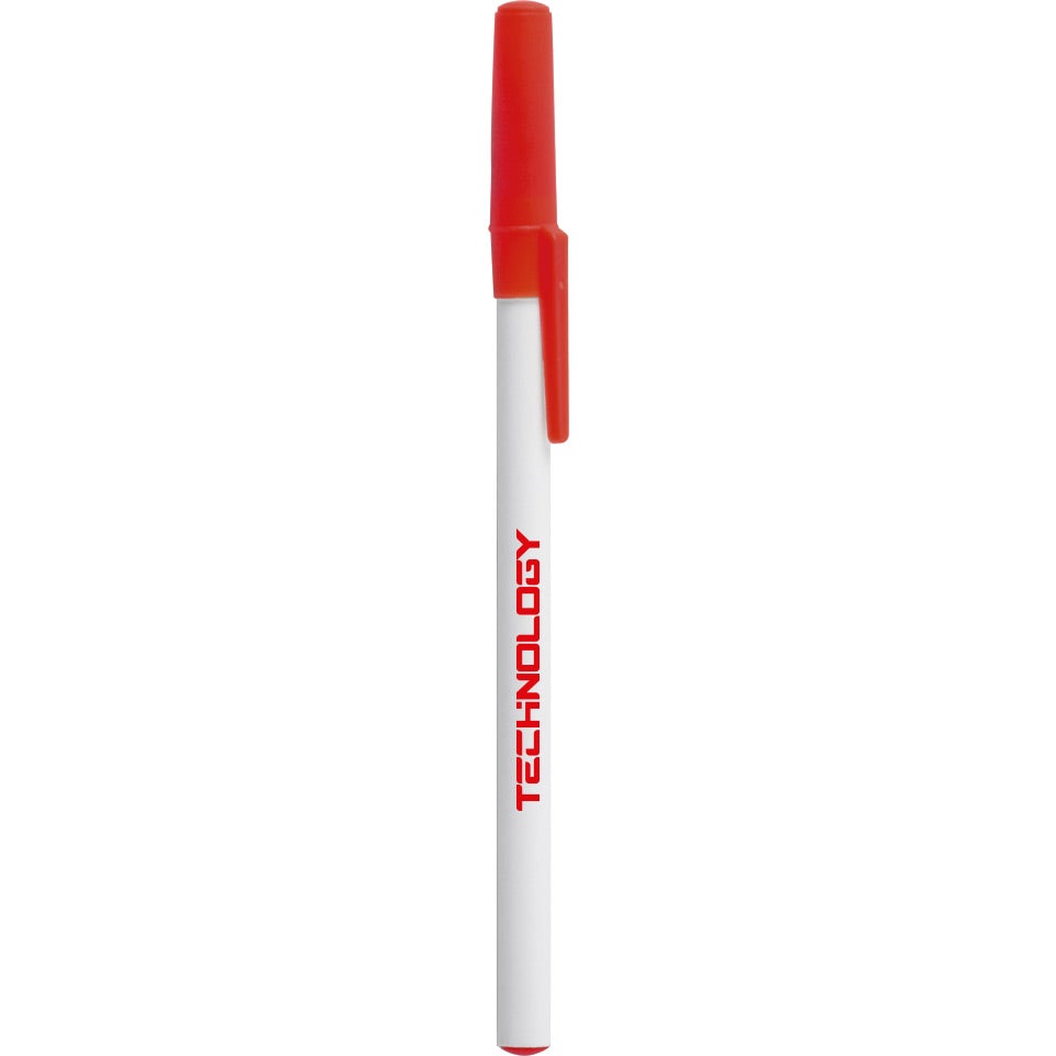 Marketing Value Stick Pens - Promotional Pens Singapore - Gifts VV Available in 13 amazing item colors 客製 - Promotional Pens Singapore - Gifts VV White / Red Value Stick Pen