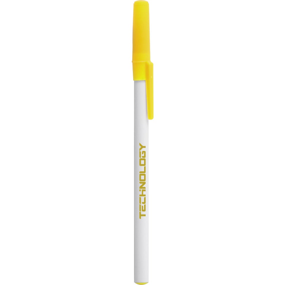 Marketing Value Stick Pens - Promotional Pens Singapore - Gifts VV Available in 13 amazing item colors 客製 - Promotional Pens Singapore - Gifts VV White / Yellow Value Stick Pen