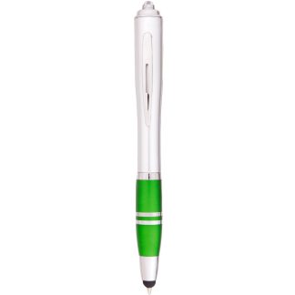 Silver / Green Venus Pen with LED Light And Stylus