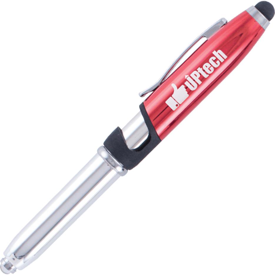 Promotional Vivano Tech 4-In-1 Pens - Promotional Pens Singapore - Gifts VV Free Shipping and Setup 客製 - Promotional Pens Singapore - Gifts VV Red Vivano Tech 4-In-1 Pen