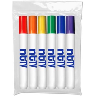 White Six Pack Washable Markers