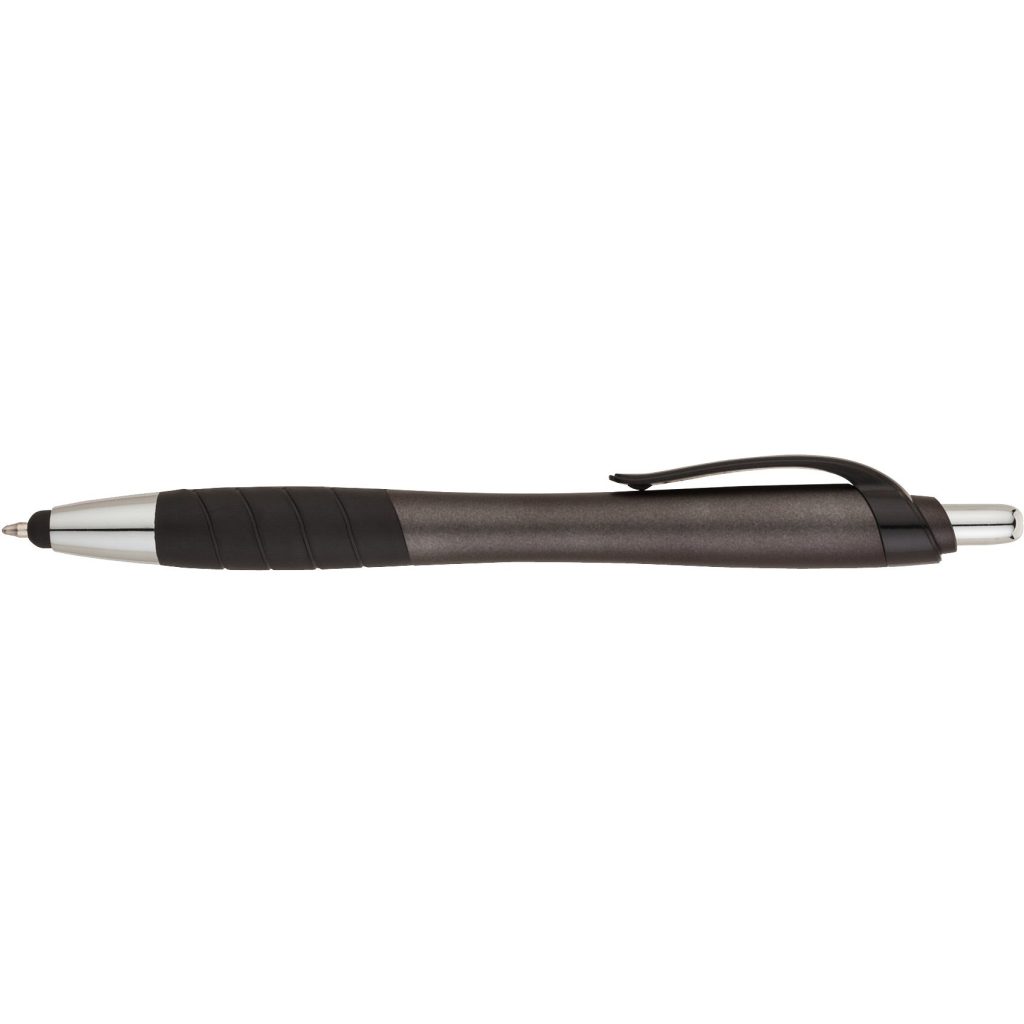 Customised Wave Metallic Ballpoint Stylus Pens - Promotional Pens Singapore - Gifts VV Available in 9 exciting item colors 客製 - Promotional Pens Singapore - Gifts VV Black Wave Metallic Ballpoint Stylus Pen