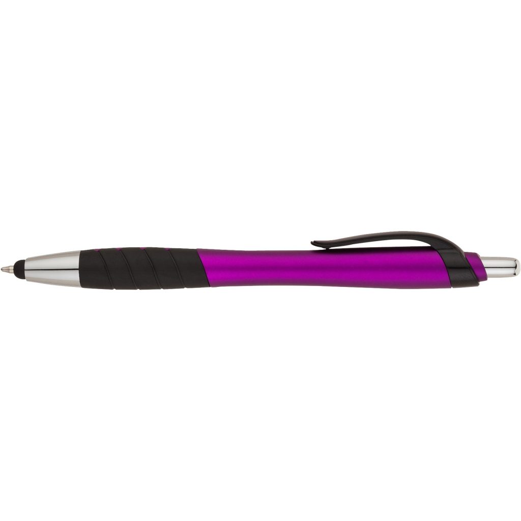 Customised Wave Metallic Ballpoint Stylus Pens - Promotional Pens Singapore - Gifts VV Available in 9 exciting item colors 客製 - Promotional Pens Singapore - Gifts VV Purple Wave Metallic Ballpoint Stylus Pen