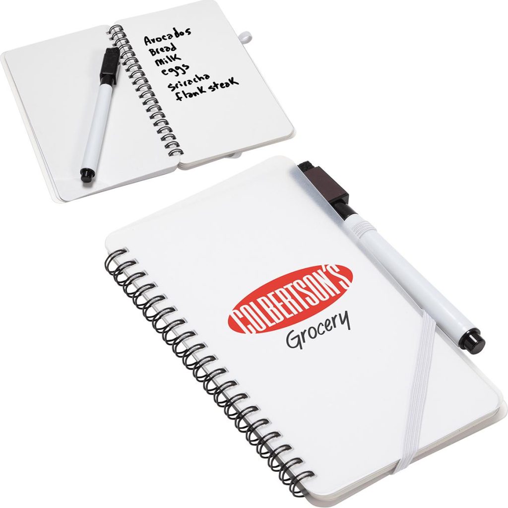 Marketing Write and Wipe Erasable Jotter Notebooks - Promotional Pens Singapore - Gifts VV Your design screen printed 客製 - Promotional Pens Singapore - Gifts VV White Write and Wipe Erasable Jotter Notebook