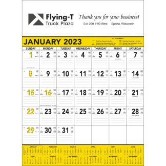 White / Yellow Yellow and Black Contractors Memo Calendar