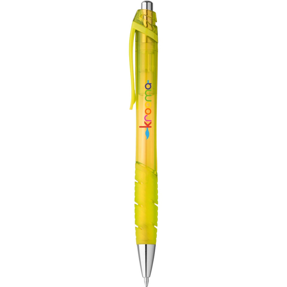 Imprinted Zing Translucent Ballpoint Pens - Promotional Pens Singapore - Gifts VV Available in 9 exciting item colors 客製 - Promotional Pens Singapore - Gifts VV Yellow Zing Translucent Ballpoint Pen