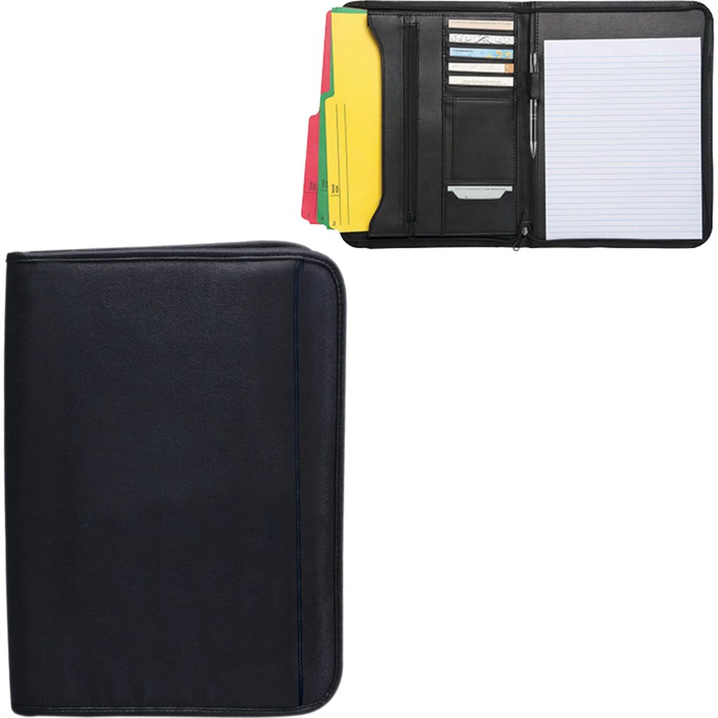 Customized Zippered Notepad Portfolios - Promotional Pens Singapore - Gifts VV Your design screen printed 客製 - Promotional Pens Singapore - Gifts VV Black Zippered Notepad Portfolio