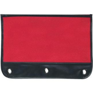 Red Zippered Pencil Case with Holes